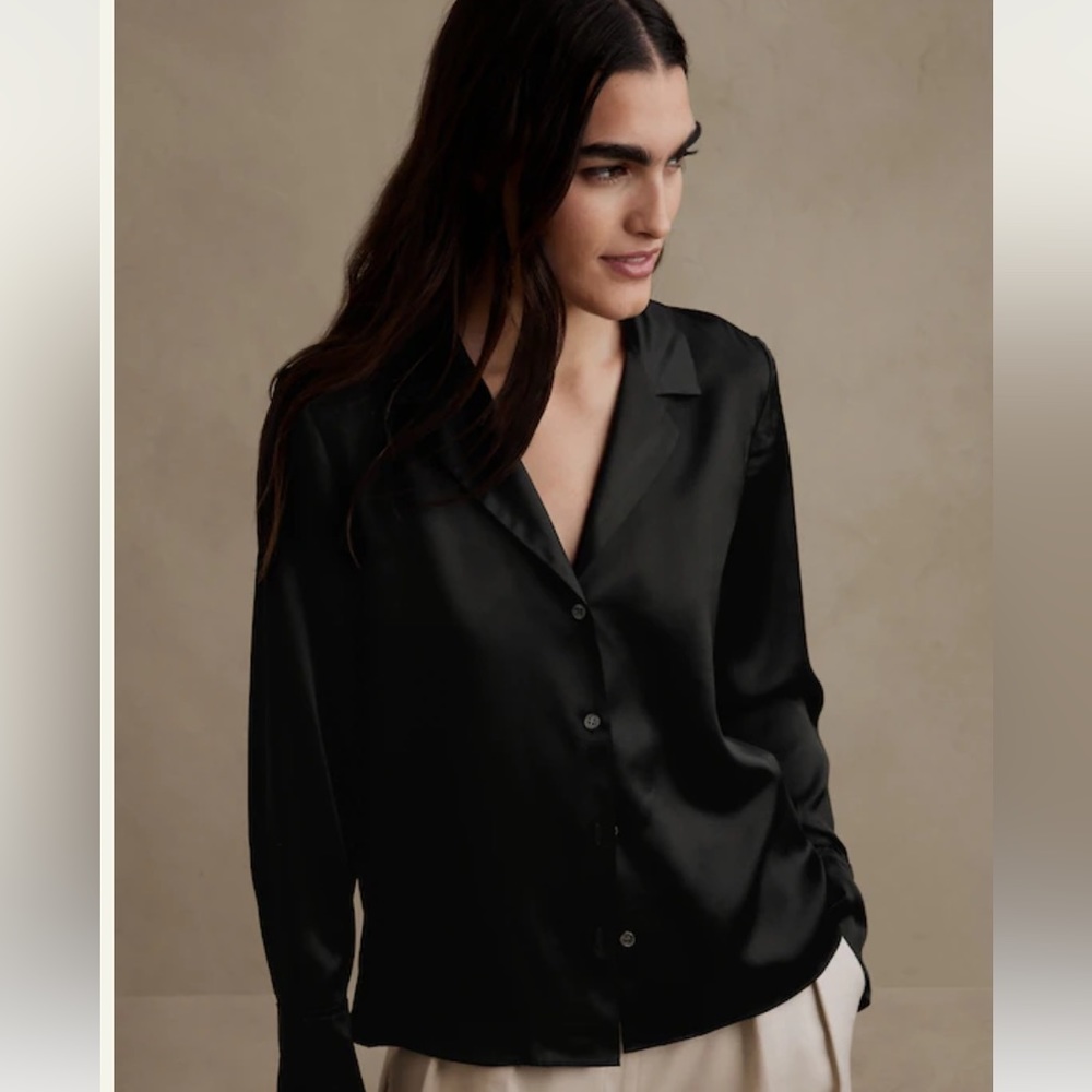 NWT BANANA REPUBLIC SILK RESORT SHIRT - Picture 2 of 5